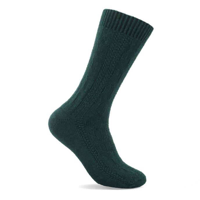 totes toasties® Mens Chunky Thermal Wool Blend Slipper Socks (Twin Pack) Grey / Green Extra Image 4